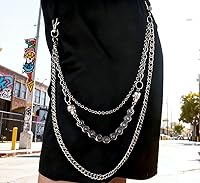 Vista 40 de Cadenas punk unisex para pantalones, cadenas de cinturón de alta resistencia, pantalones de hip hop, cadena de jeans con cierres de langosta