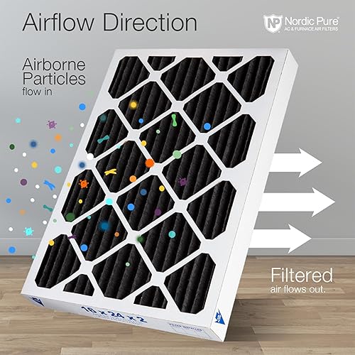 Miniatura 7 de Nordic Pure 16 x 24 x 2 (15 12 x 23 12 x 1 34) de carbono puro plisado reducción de olores Merv 8 filtros para horno, paquete de 3