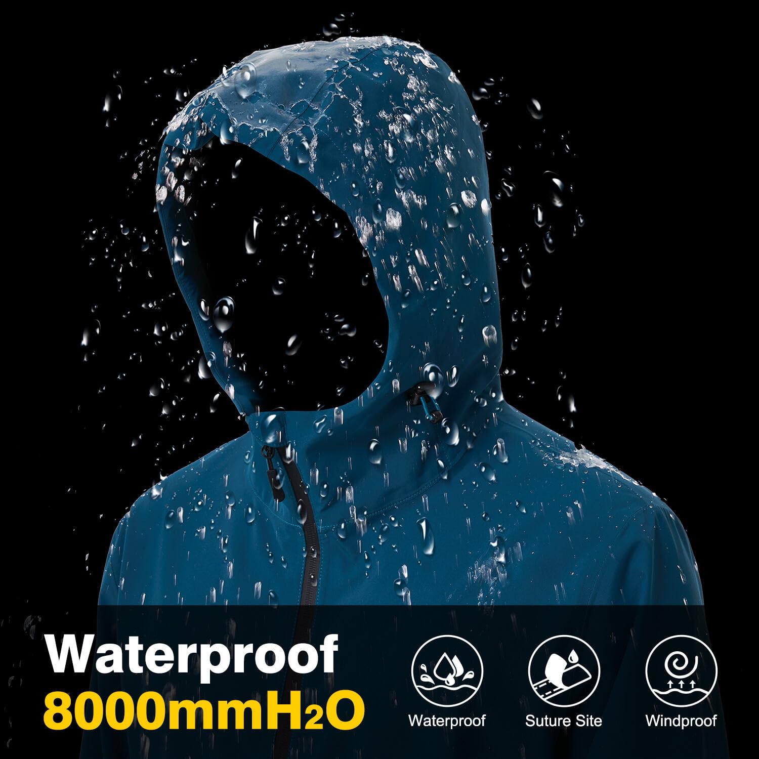 Regenjacke Herren Wasserdicht Atmungsaktiv regenjacken für herren Windbreaker mit Kapuze dünne fahrrad regenjacke herren