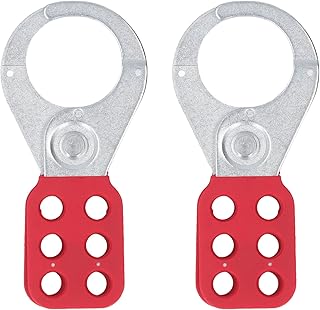 2Pcs Lock Out Tag Out Hasp, 1.5 Inch Steel Lockout Tagout Hasp Kit with 6 Holes Interlock, Safety Lockout Hasp for Lockout Station, Electrical Lock Out Tag Out Kits