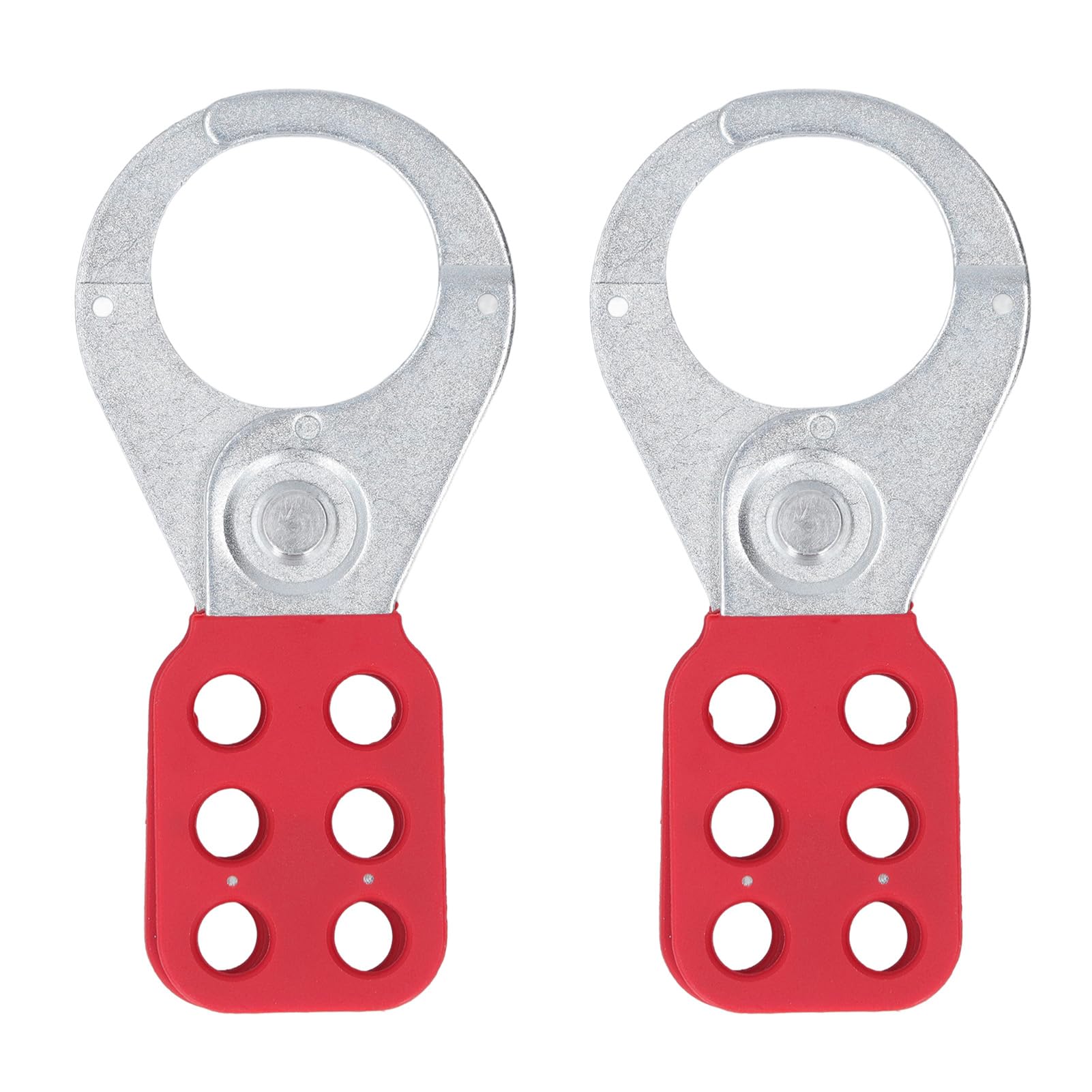 2PCS Safety Tag Out Hasp 1.5 Inch Industrial 6 Hole Galvanized Steel Lockout Hasp