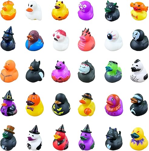 24 patos de goma de Navidad, mini patos de Navidad, juguetes de baño surtidos (2 pulgadas) para niños, recuerdos de fiesta de Navidad, rellenos de