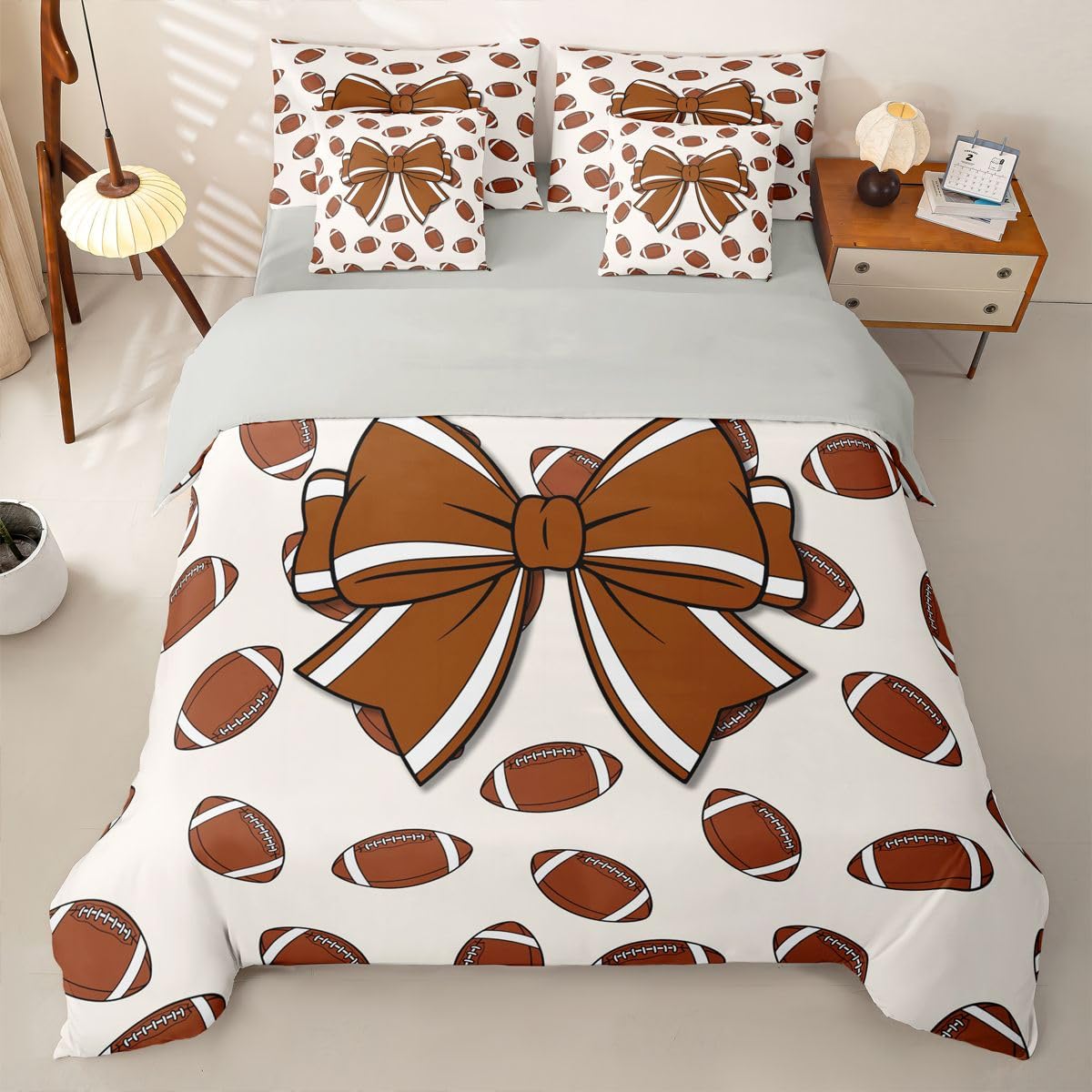 Homewish Schleifen-Football Fliege Bettwäsche 135x200 7-teilig