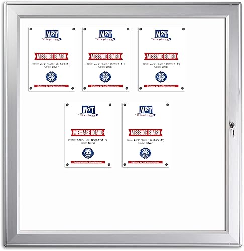Miniatura 10 de M&T Displays Tablón de anuncios magnético de alta calidad de aluminio de 32.28 x 42.52 pulgadas, tablero de anuncios plateado para exteriores,