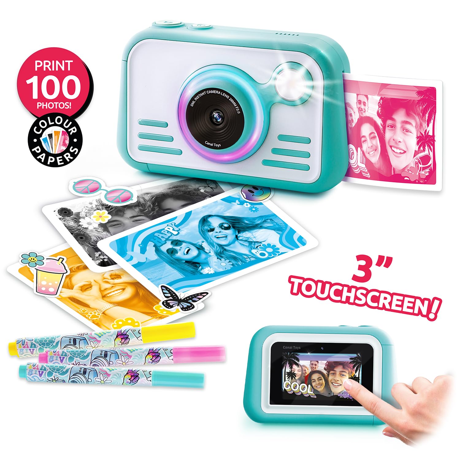 Photo Creator Instant Print Camera 2.0, Real Photo Paper, 3″ Touchscreen & Built-In Flash with Ring Light - Image 3