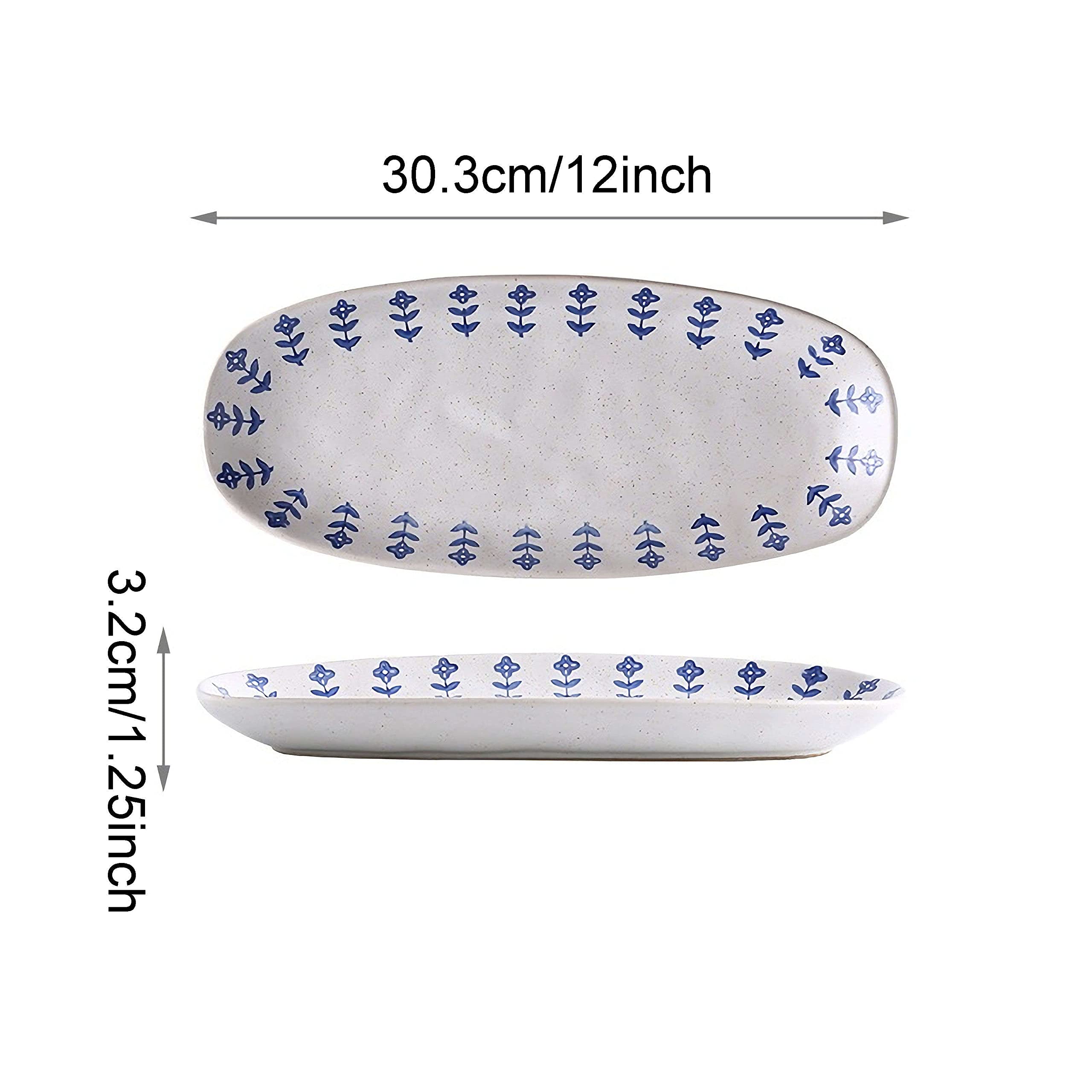 Ceramiczne talerze obiadowe, Zestaw 2 talerzy kamionkowych, japońskie naczynia do serwowania, kuchenka mikrofalowa, sejf, przystawka, deser, sałatka, makaron, talerze obiadowe - 10 cali (Size : 12inc