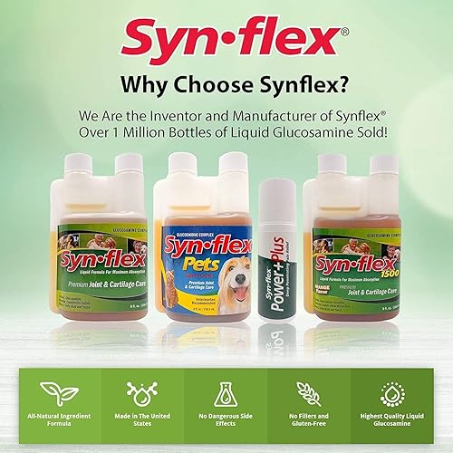Miniatura 6 de Synflex America for Pets - Complejo de articulaciones de glucosamina líquida para perros y gatos - Suplemento para el cuidado del jugo de
