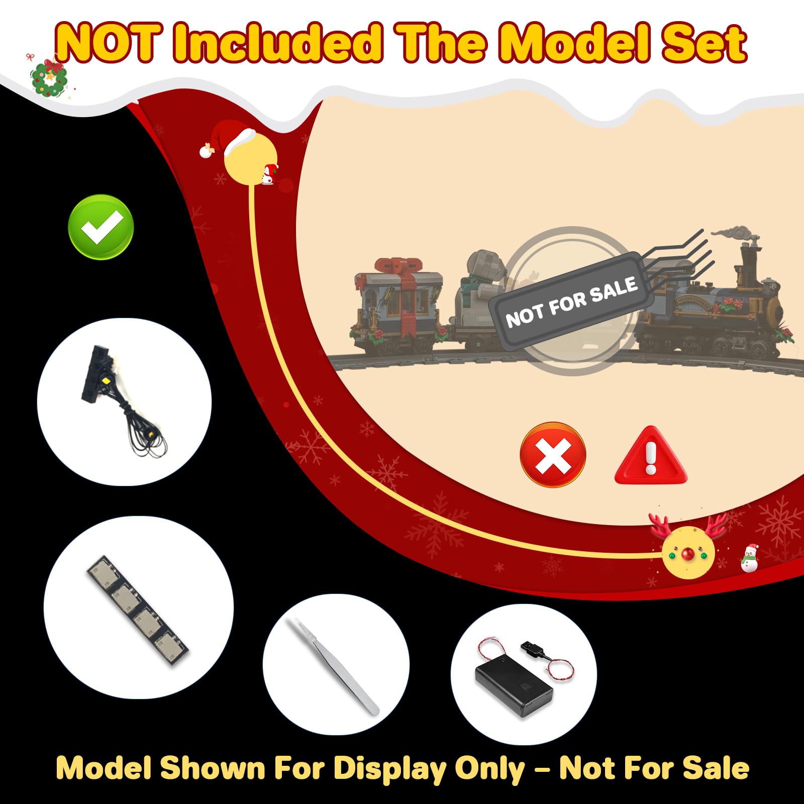 LocoLee Led Light Set Compatible with Lego 10361 Holiday Express Train Led Decoration Lighting Kit Compatible with Lego 10361 Building Blocks Model,Only Lights Set,No Model - Image 2