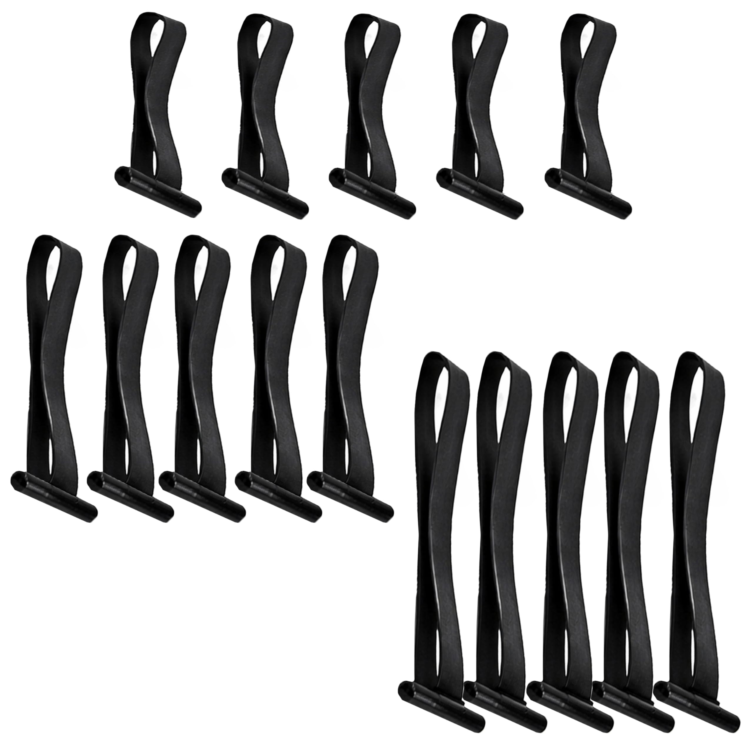 Reusable Cable Ties Set 2", 4", and 7", 5 Pieces Each - USA-Made Heavy-Duty Stretchable Fasteners - All-Weather, UV &amp; Ozone Resistance - Fastener to Store Equipment, Declutter Garage by IDL Packaging