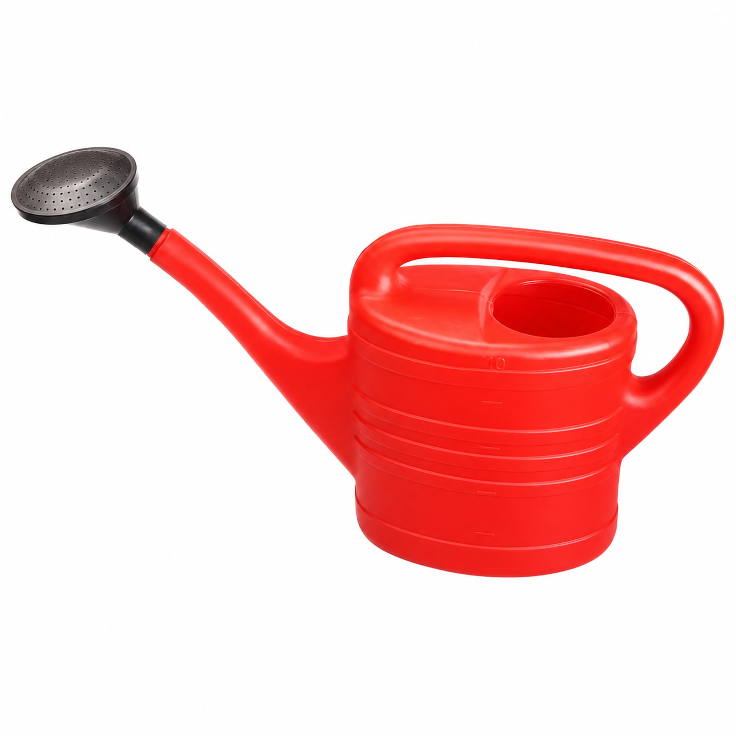 Unibos | 10L Red Plastic Watering Can With Black Rose Head For Plants, Vegetable Patches & Large Plants (Red)