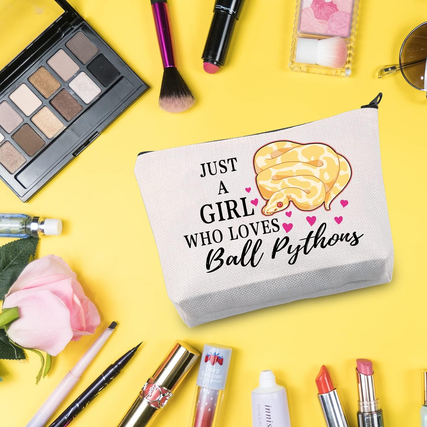 G2TUP Ball Python Lover Gift Who Loves Ball Pythons Makeup Bag Ball Pythons Owner Cosmetic Bag Pet Reptile Snake Lover Gift Zipper Travel Bag (Loves Ball Pythons White Bag) - Image 5