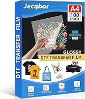 Vista 16 de Jecqbor DTF - Papel de transferencia de calor PET A3 (100 hojas), película DTF transparente brillante de doble cara para impresora de inyección