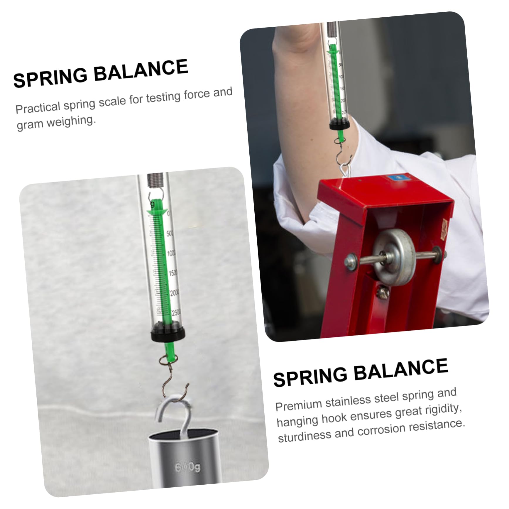 MAGICLULU Federwaage mit Haken und Aufhängeöse 2 Stück mit 25n Kapazität Kraftdynamometer Zufällige Farbe aus Kunststoff Mechanische Federwaage für Physikunterricht im Klassenzimmer