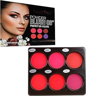 Paleta de rubor de 6 colores, colorete de pol...