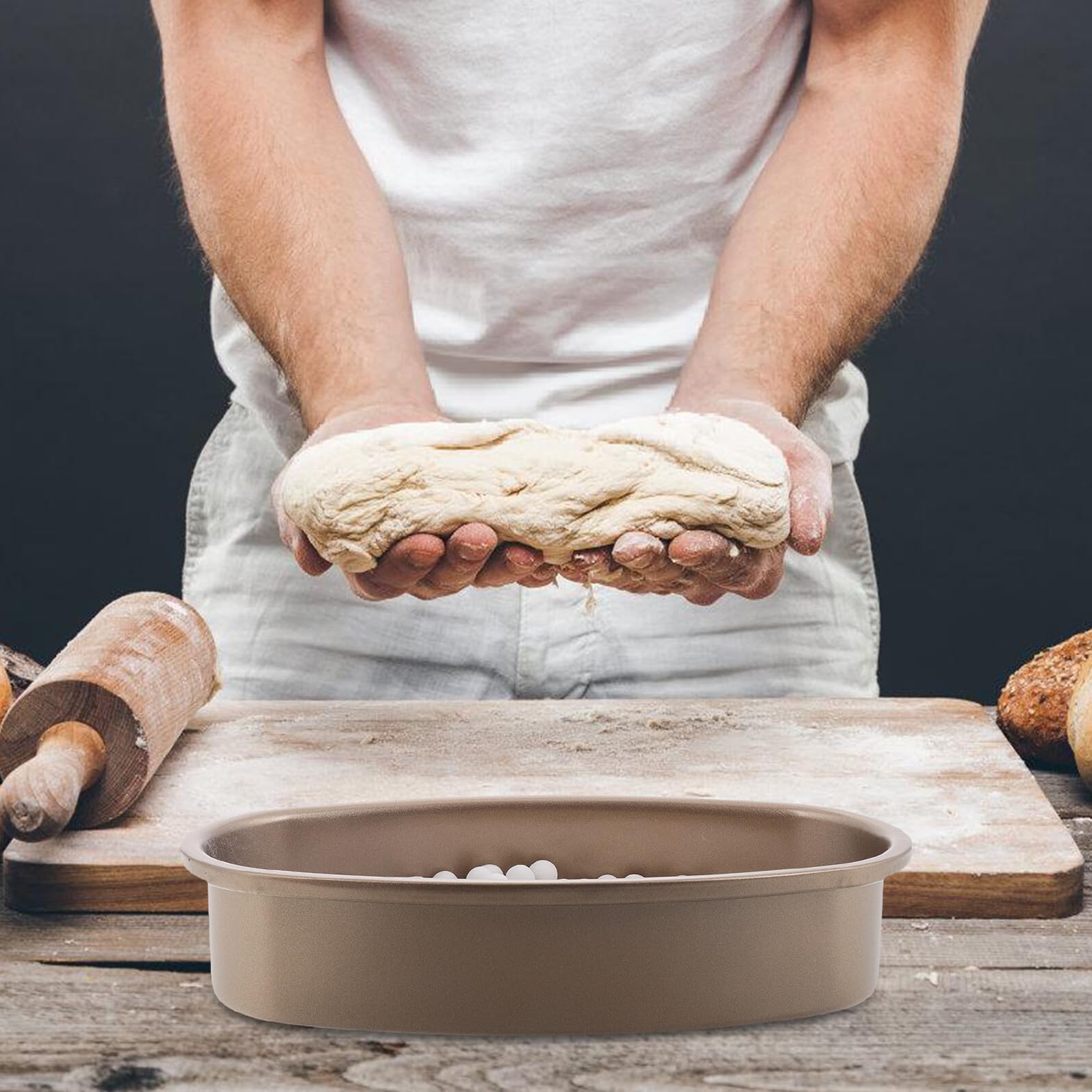 TOYANDONA Piedra para Horno de Cerámica Beige Resistente a Altas Temperaturas para Tartas y Masas, Diseño Versátil para Uso en Horno Doméstico y Repostería
