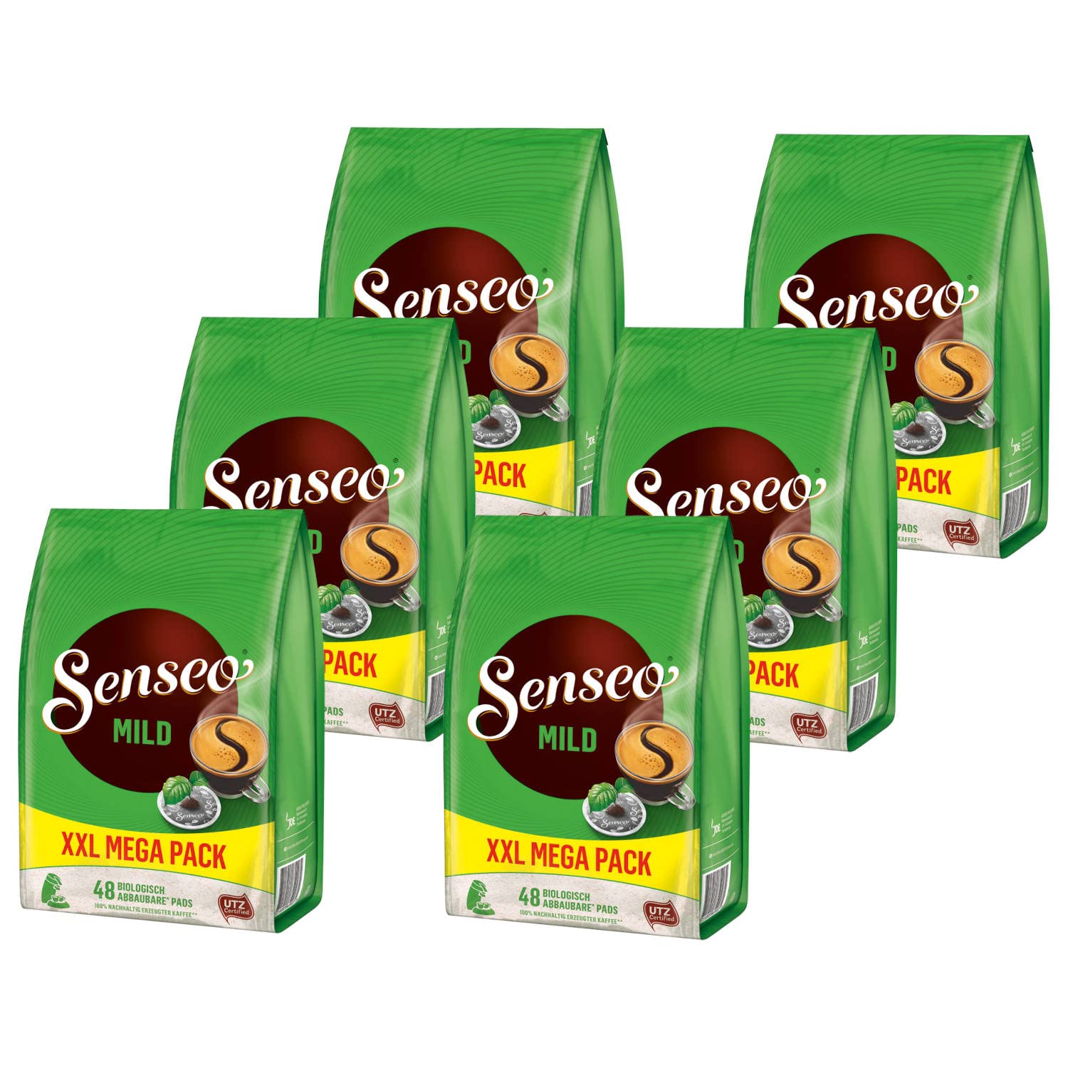 Senseo Mild Roast, Nuevo Diseño, Paquete de 6, 6 x 48 Monodosis