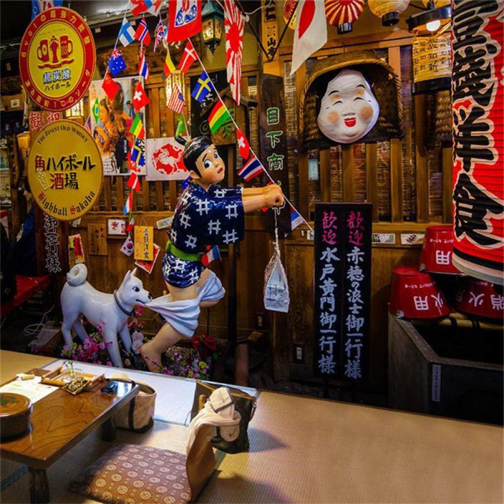 Benutzerdefinierte 3D Japanische Street View Fototapete Wandbild Sushi Restaurant Ramen Shop Izakaya Hot Pot Barbecue Store Tapete 3D 250Cm(W)×175Cm(H)