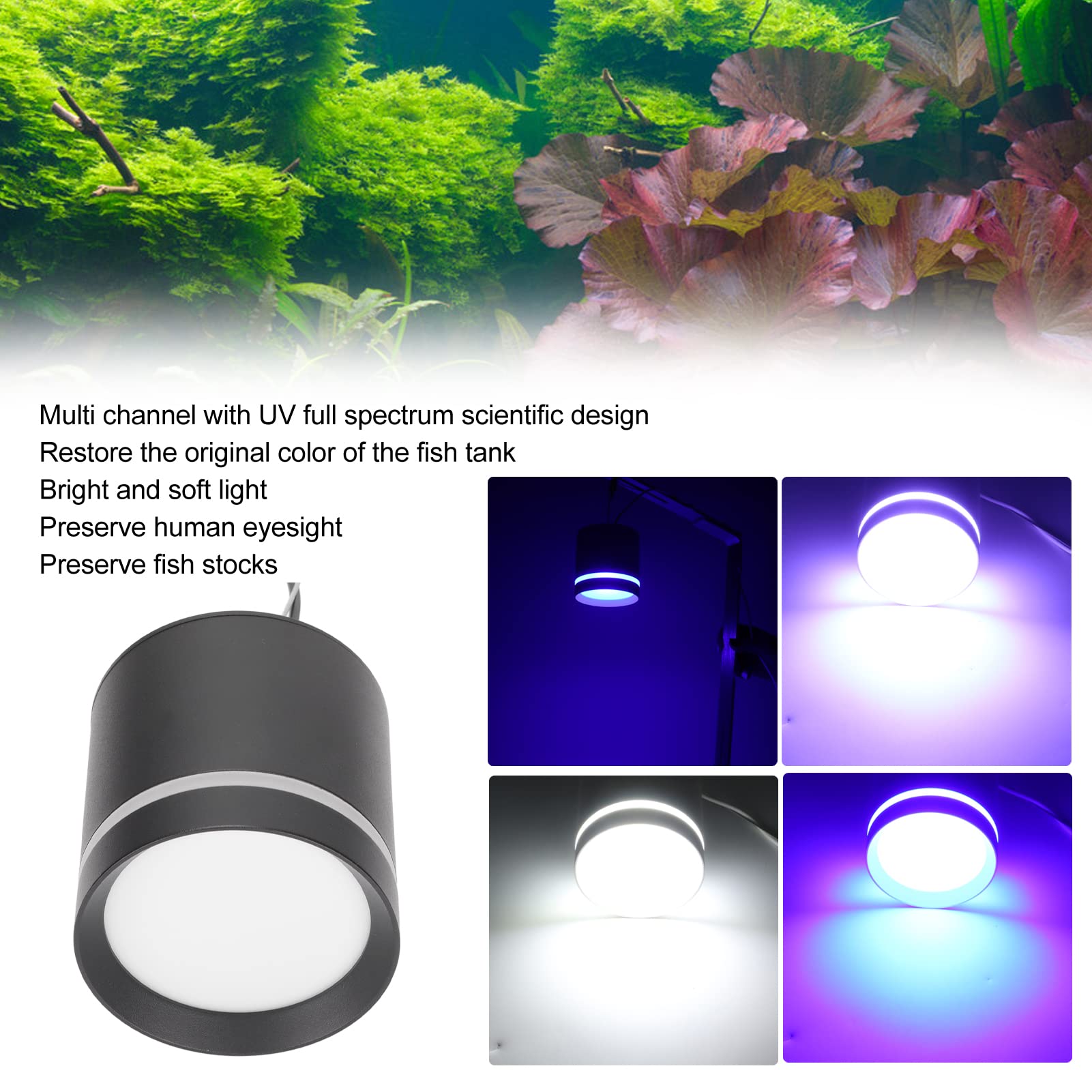 Lampe LED d'Aquarium Marin ZY-K2, 18W, Projecteur en Métal à Dissipation Thermique, Éclairage pour Corail, 220V, Prise Européenne, Lampe de Croissance pour Récif, Aquarium Eau de