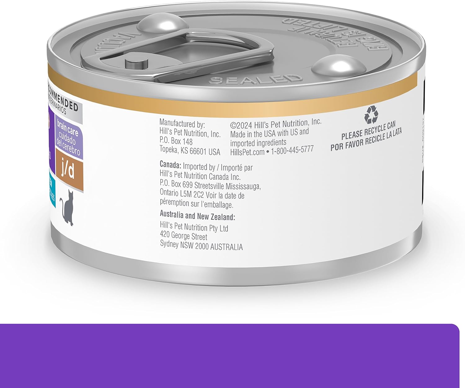 Hill’s Prescription Diet Brain Care + j/d Joint Care Wet Cat Food, Vegetable & Tuna Stew, 2.9 oz. Cans, 24-Pack