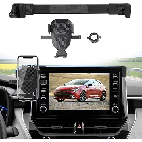 Car Phone Holder for Toyota Corolla 2019-2025/Corolla Cross 2022-2025 Accessories,Adjustable GPS Corolla Phone Mount for 8-inch Screen,Hands-Free Ultra Stable Phone Stand for All Phones