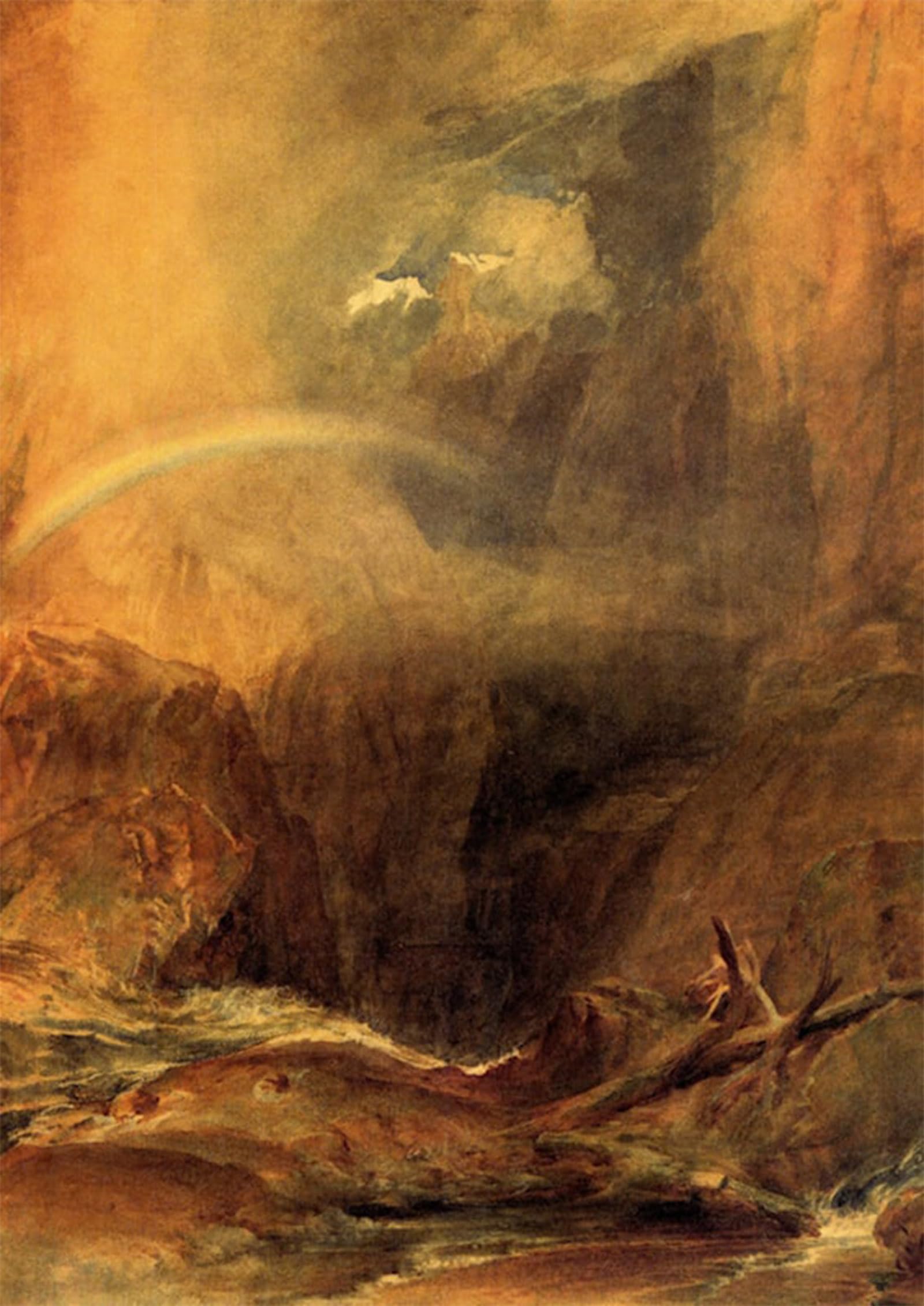 SERENDIPITP Abstract Painting Mural Print Picture Wall Decor Painting The Devil's Bridge St. Gothard Mallord William Turner Vintage Wall Artwork for Home Decor 60x90cm