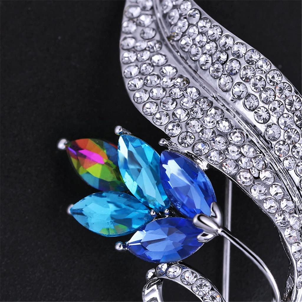 Damen-Brosche, Vintage-Stil, Blaue Blume, weibliche Pflanzenbrosche, Anstecknadel, Geschenk, Mantel passend