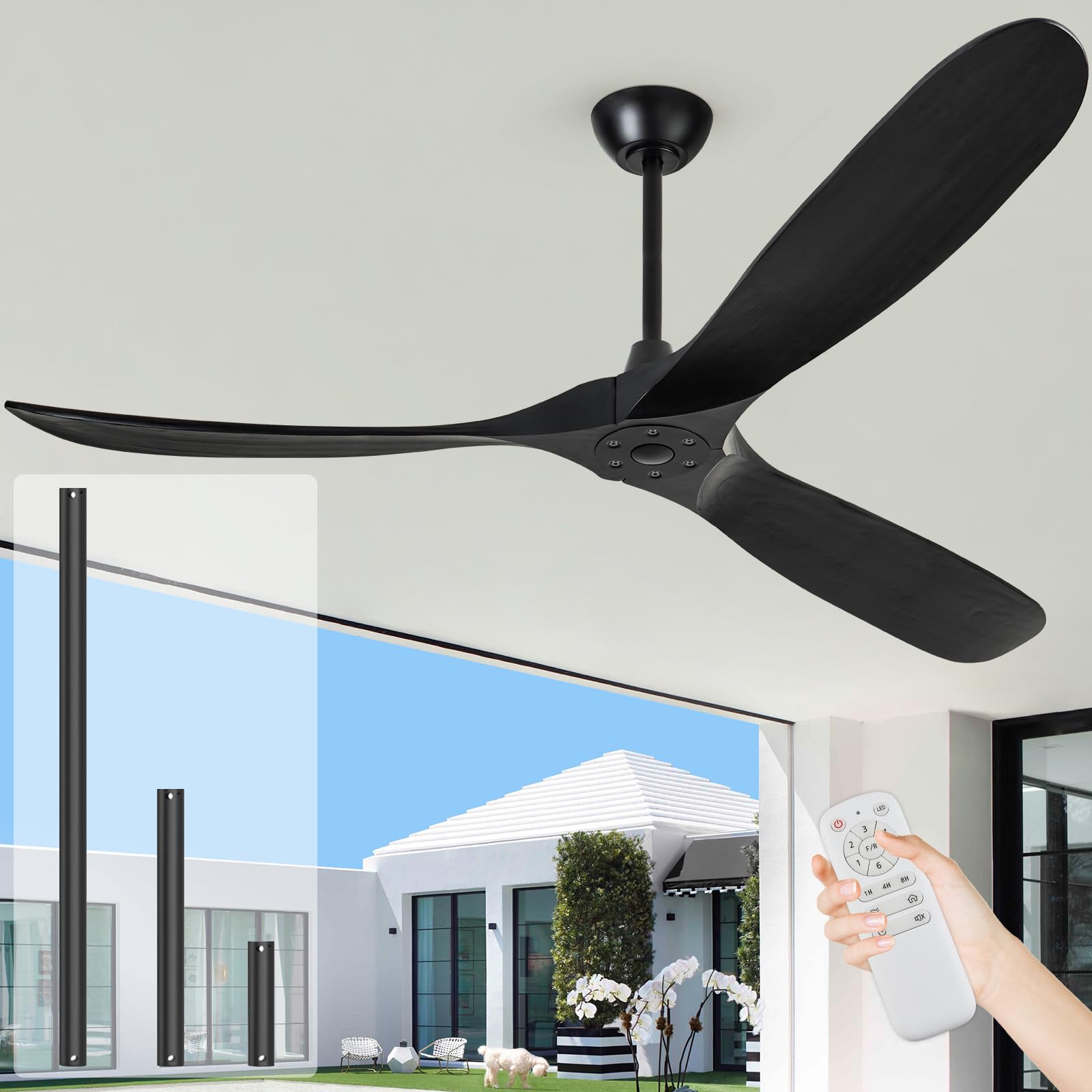Amazon.com: ZIMOFLL 72 inch Ceiling Fans Without Lights, Large