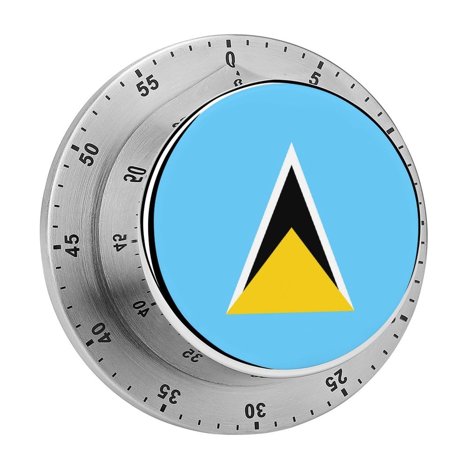 National Flag of Saint Lucia Circular Rotating Timer, Suitable for Kitchen and Bedroom