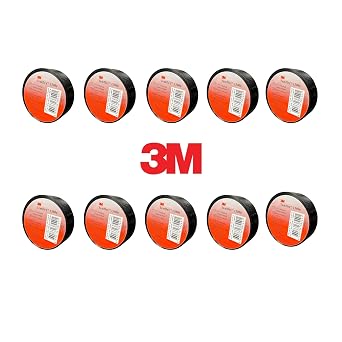 3M Temflex 1300E Elektrik İzolasyon Bandı Siyah – 10'lu Paket | 18 mm x 9,15 m | PVC Kablo Bandı | 600V Dayanıklı, Esnek ve Güçlü Yapışkanlı Elektrik Bandı