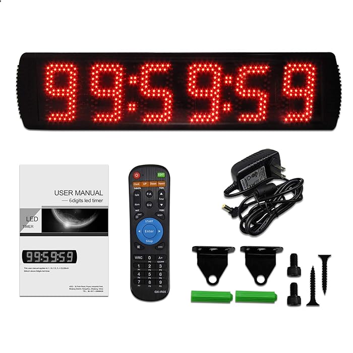 6 Cijferige LED Race Timer Running Event Gym Timer 12/24 Uur Real Time