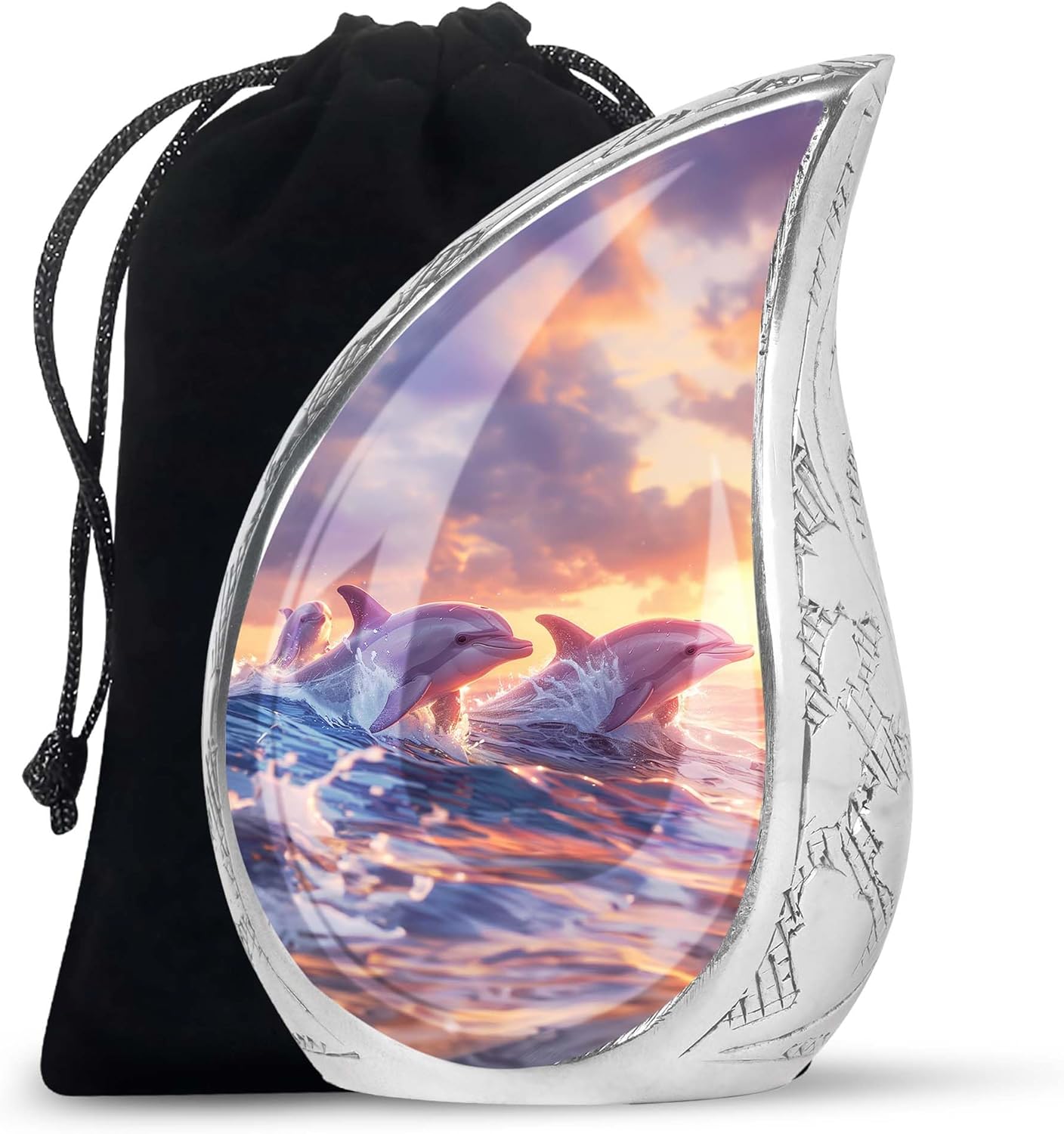 Dolphin Urns for Human Ashes Adult - Funeral Urns for Adult Ashes Women - Dolphin Cremation Urn - Large Decorative Urn 10inch and 200 Cubic Inches
