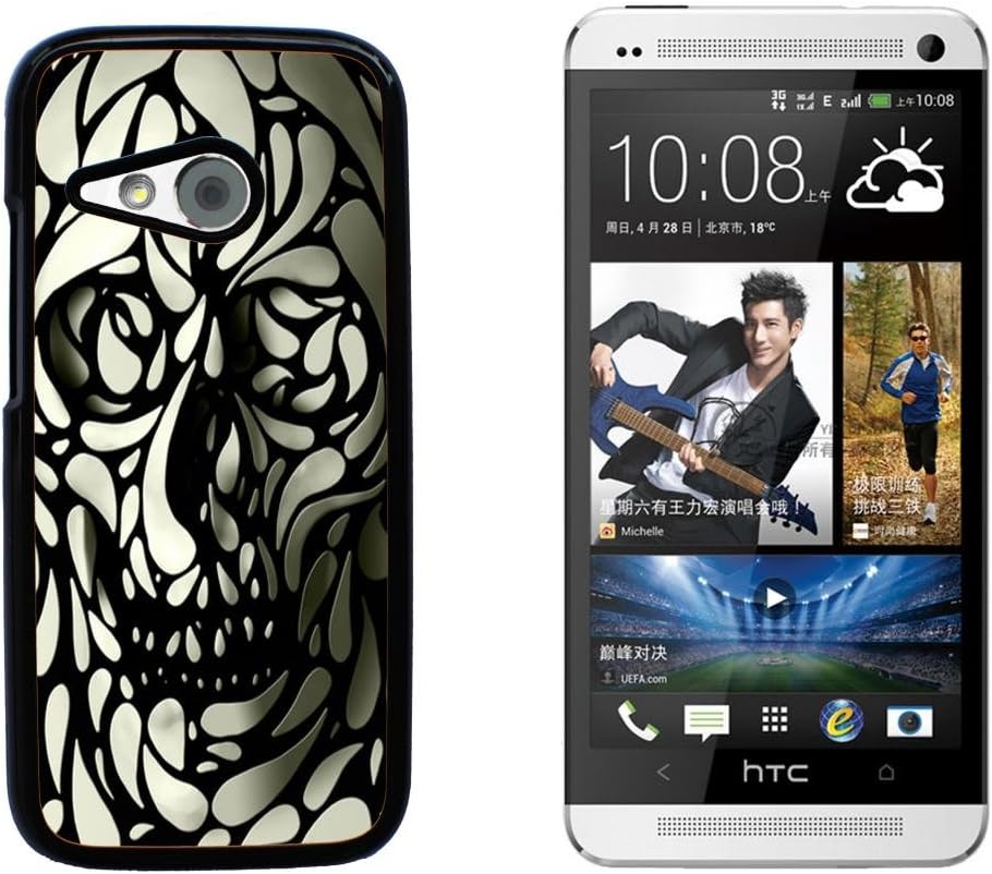 Skull Tattoo Partterned Hard Plastic and Aluminum Back Case For HTC One mini 2 M8 Mini