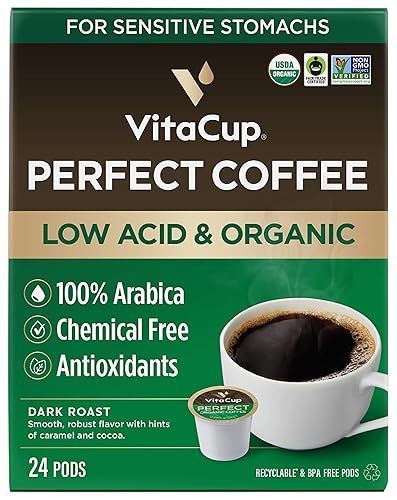 Miniatura 4 de VitaCup Paquete de cápsulas de café orgánicas bajas en ácido y Keto + crema de café de vainilla y colágeno para dieta delgada y metabolismo, 24