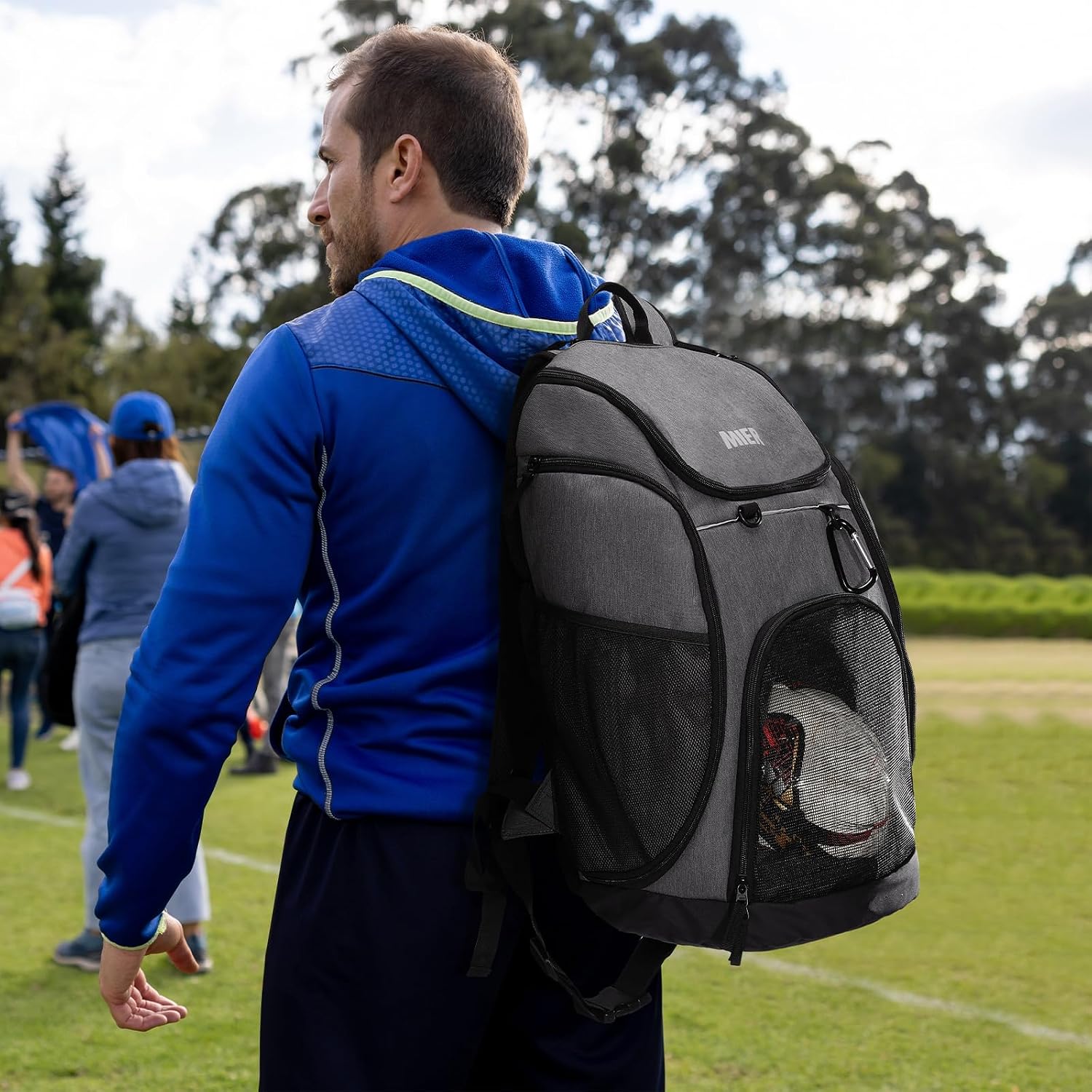 MIER Gym Backpack 40L Basketball Backpack with Ball Compartment & Shoes Storage Multi-Functional Sports Soccer Bag Large Equipment Back Pack Volleyball Backpacks for Men Women