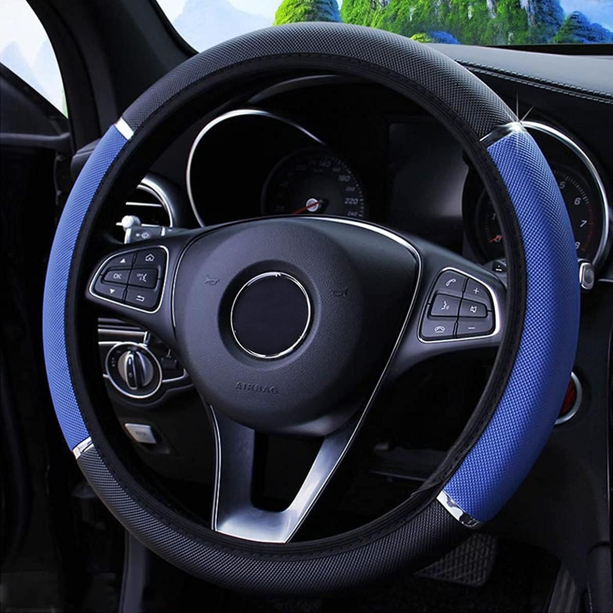 Car Steering Wheel Cover, NonSlip, Elastic, Steering Wheel Cover for