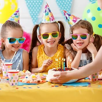24Pack Kids Sunglasses,Colors Neon Sunglasses in Bulk Party Bag Fillers for Kids,Party Sunglasses Great Gifts for Birthday Party Supplies