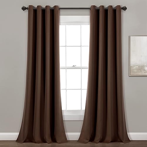 Miniatura 26 de Lush Decor Paneles de Cortinas con Ojales Aislantes Opacas para Ventana, Par, 52" W x 84" L, Negro - Diseño Clásico Moderno - Decoración Elegante de