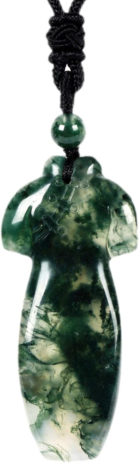 Justinstones Natural Moss Agate Multiple Shapes Freeform Beads Pendant Hand Weaving Cord Necklace Adjustable Braided Cord Necklace 18 to 28 Inch