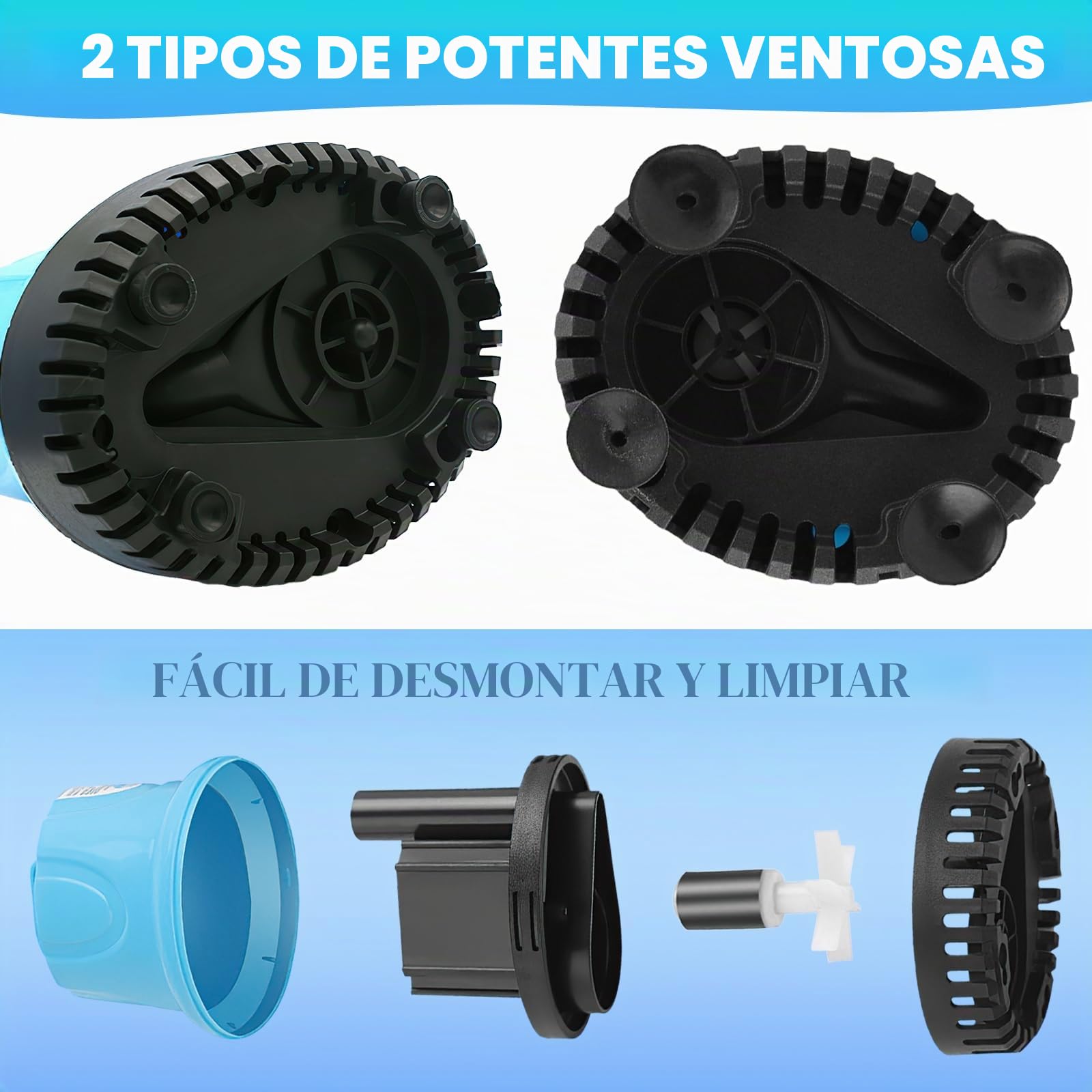 Mini-bomba de agua de 20 W, 1500 l/h, bomba sumergible pequeña, con 3 boquillas y manguera de 1,5 m, bomba de acuario ultra silenciosa, subacuática, para jardines, acuario, estanque, fuente (azul)