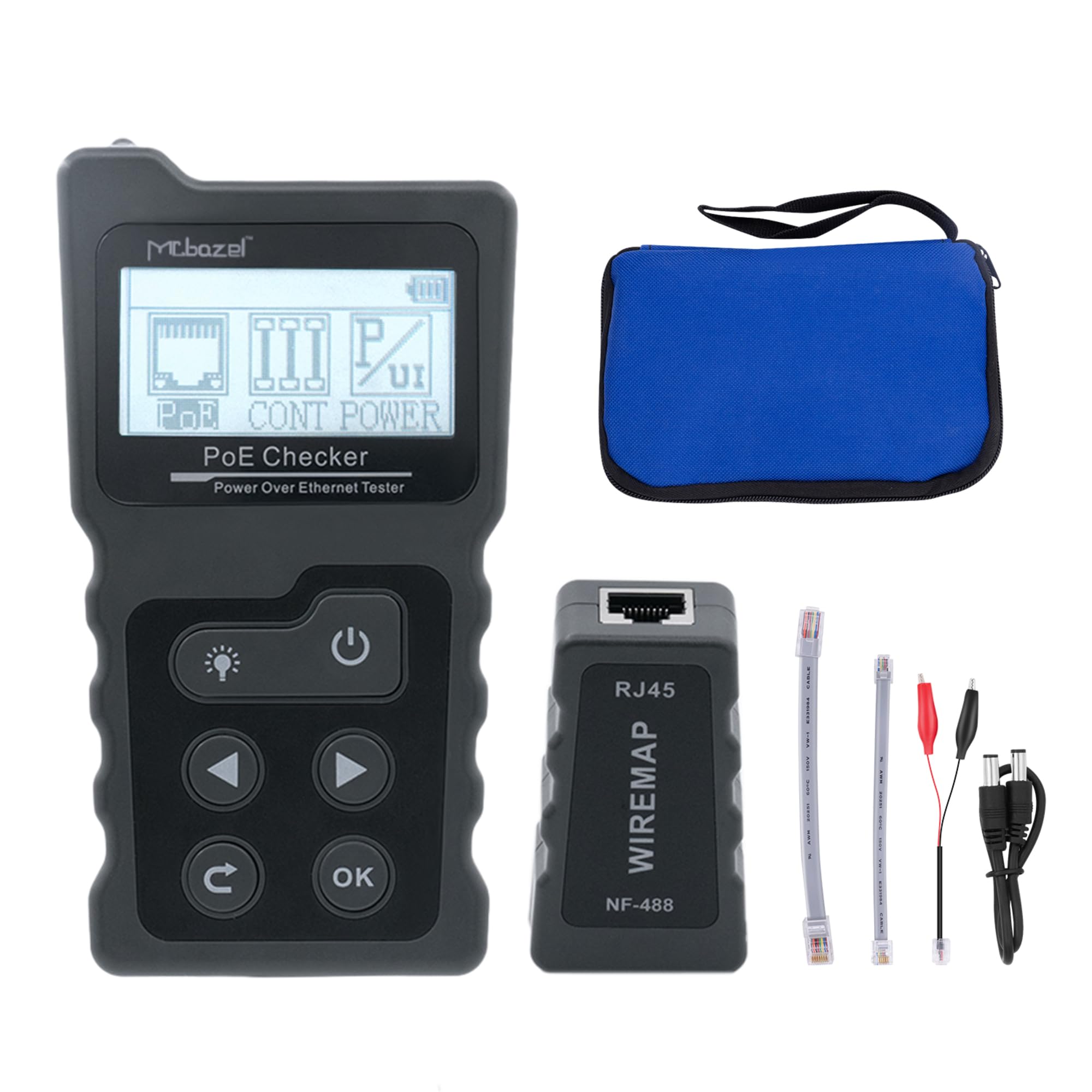Mcbazel Network Cable Tester, Ethernet Cable POE Tester for CAT5e/CAT6/CAT6a,for Tracker Underground Line Finder for Home Repair