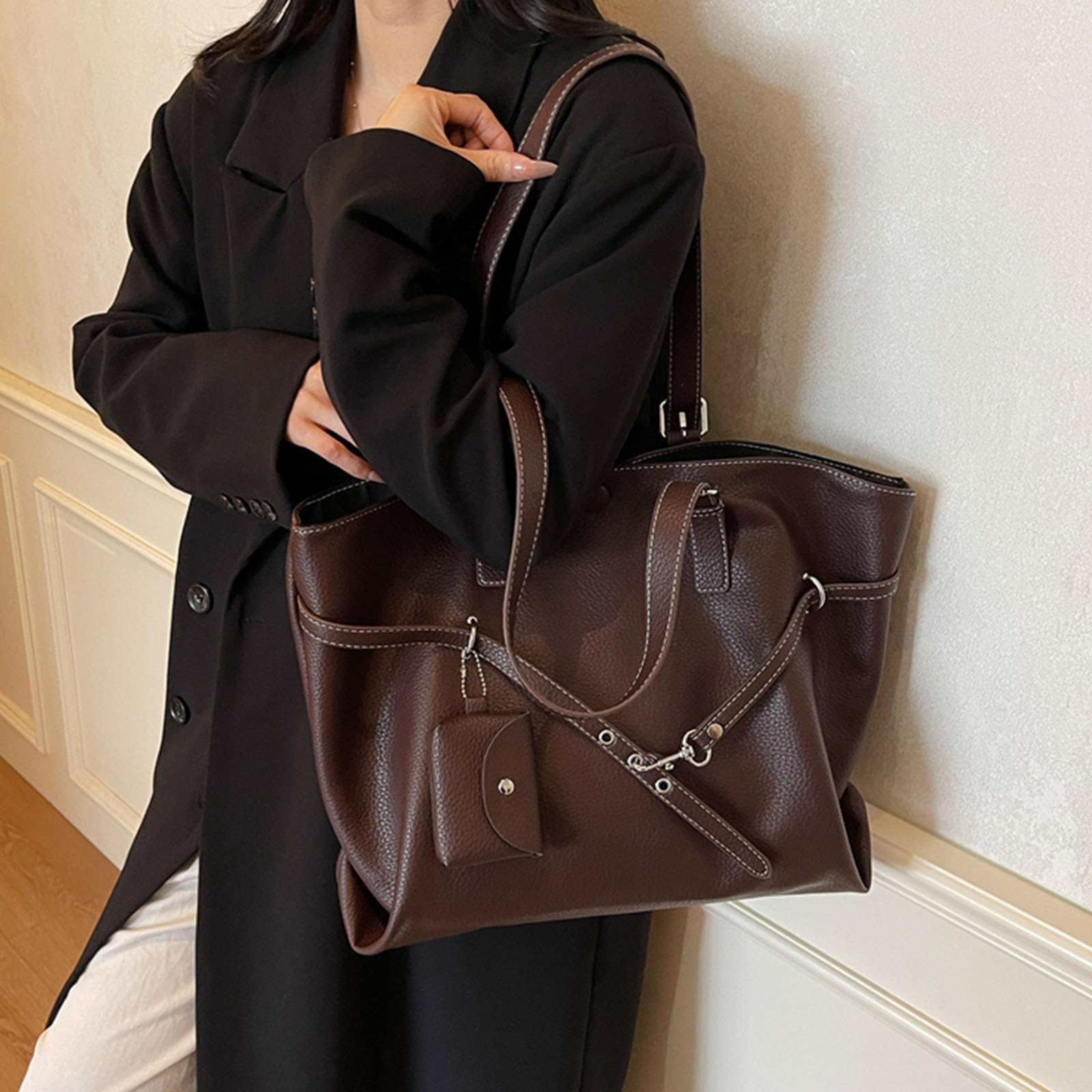 AINUOEY Donna Borse a Mano Borsa a Spalla Elegante Grandi Firmate Marca Tracolla Antifurto PU pelle 79319 1 pz