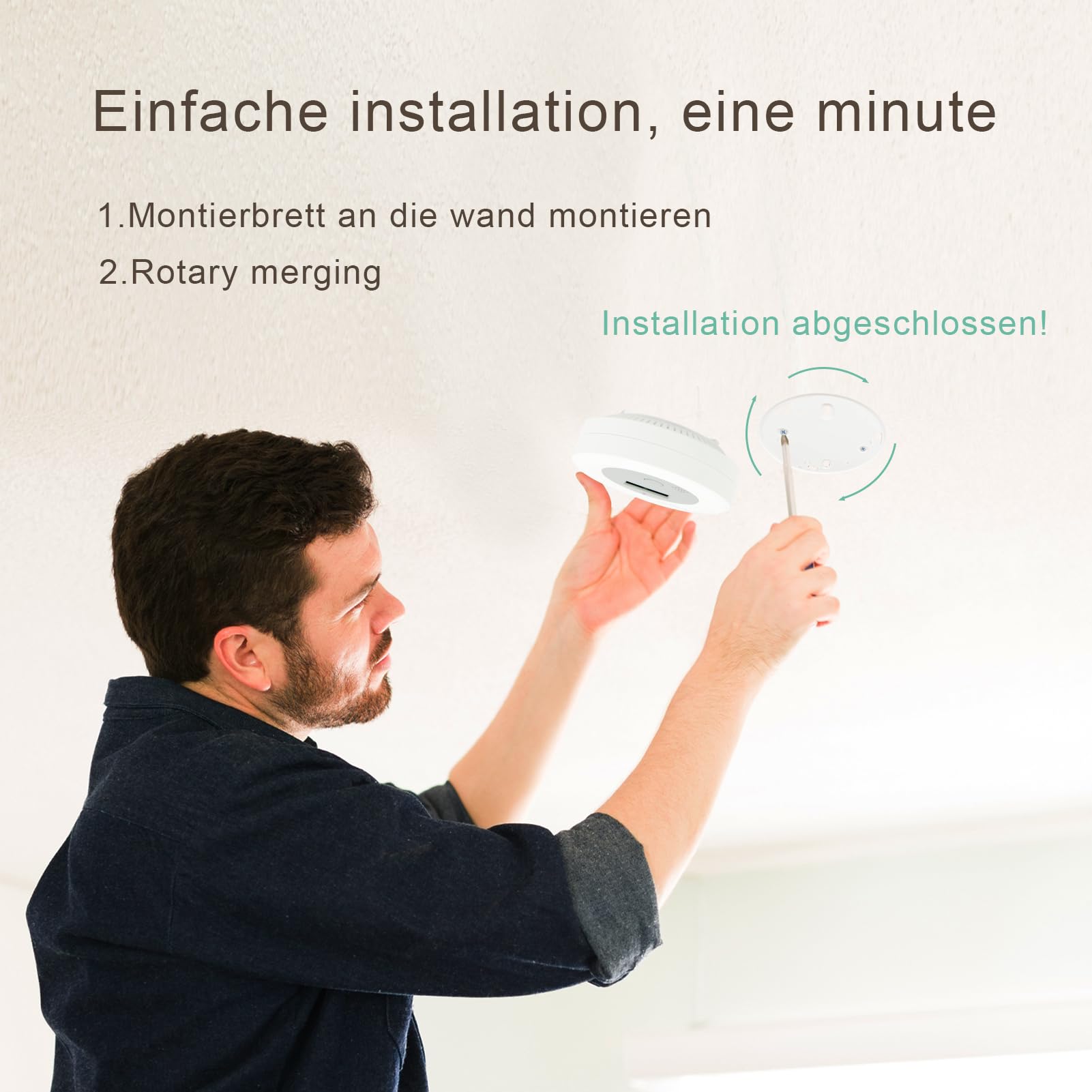 Kohlenmonoxidmelder mit 10-Jahres-Lithiumbatterie, Sprachalarm & LED-Display – CO-Warnmelder EN50291 Zertifiziert, für Haus, Wohnung, Wohnmobil（2 Stück）