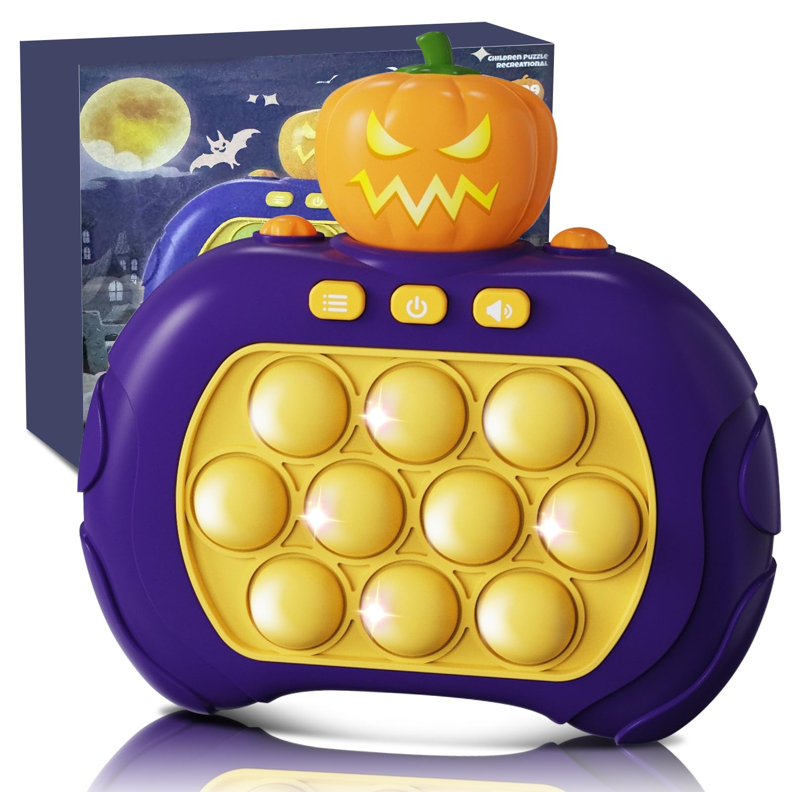 Halloween Pop It Elettronico, Gioco Quick Push Bubble Game Spinta Pop Squeeze Toys Per Gadget Compleanno Bambini Pulsante Giocattoli Divertenti Regalo Bambini Adulti Halloween Zucca