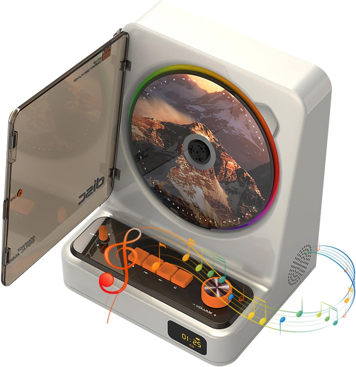 Retro Player Multi Format Compact ABS Construction Built in Battery for Music Enthusiasts Player