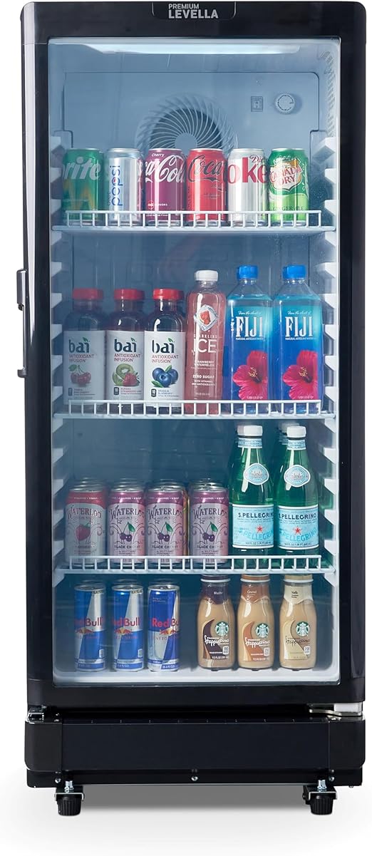 PremiumLevella Glass Door Display Refrigerator 6.0 cu ft Commercial Beverage Cooler Merchandiser