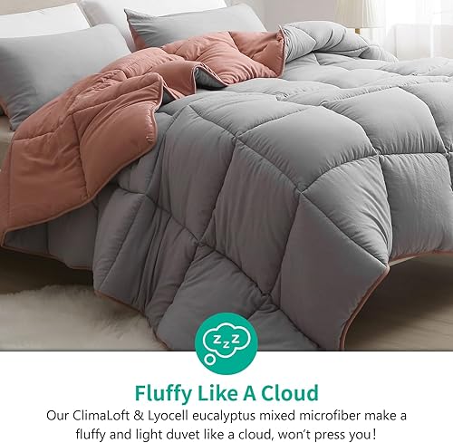 Miniatura 3 de APSMILE Relleno de edredón alternativo de plumón  Edredón de cama matrimonial Queen para todas las estaciones  Edredón reversible acolchado mixto de