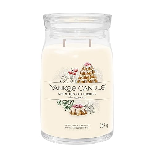 Yankee Candle Signature Scented Candle | Spun Sugar Flurries Large Jar Candle with Double Wicks | Soy Wax Blend Long Burning Candle - Sugar Spun Flurries - Signature Large Tumbler