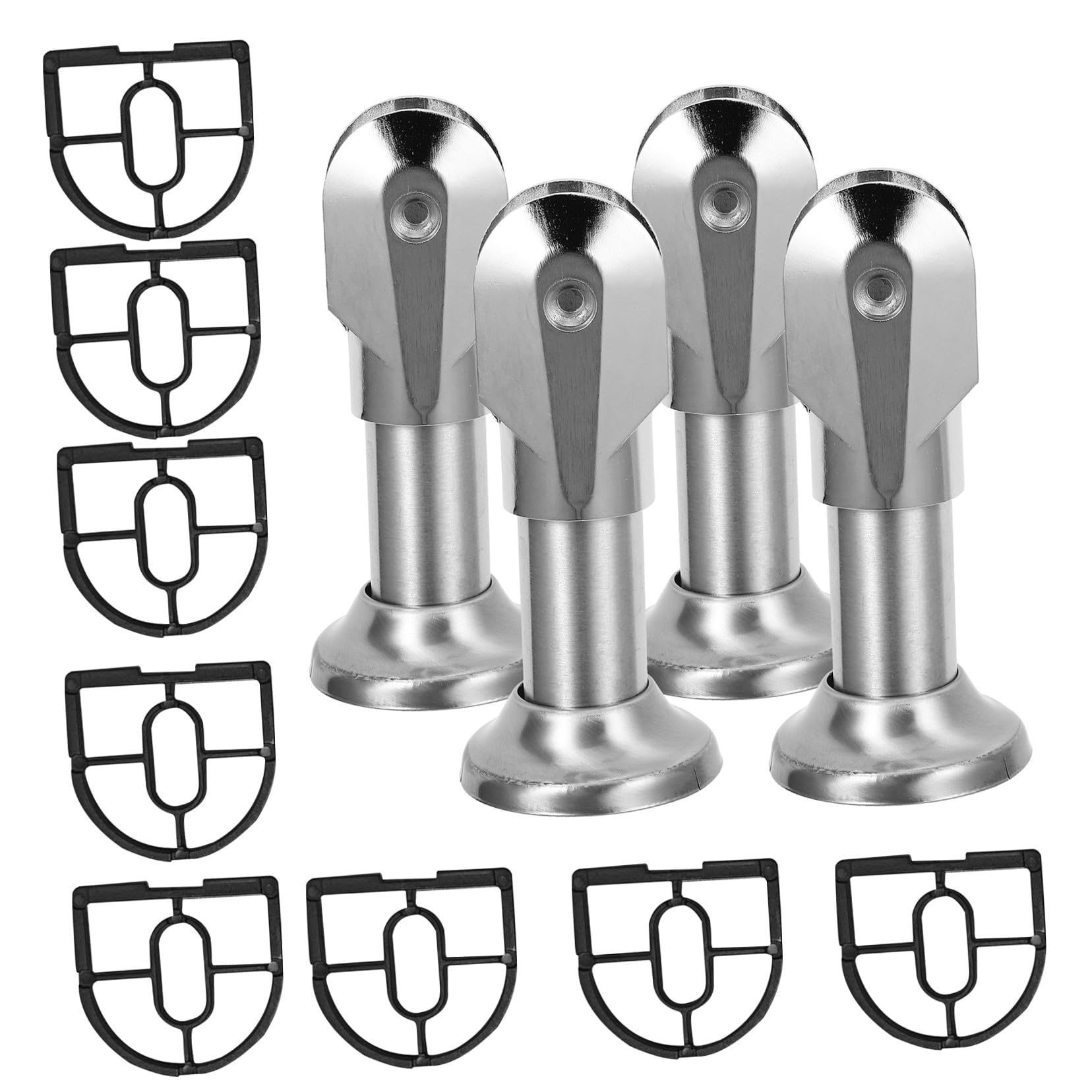GALPADA Stainless Steel Toilet Partition Support Foot with Gaskets Durable Bathroom Partition Bracket for Cubicle Legs Restroom Hardware Fitting 5.59X2.76X2.76In 4-Pack