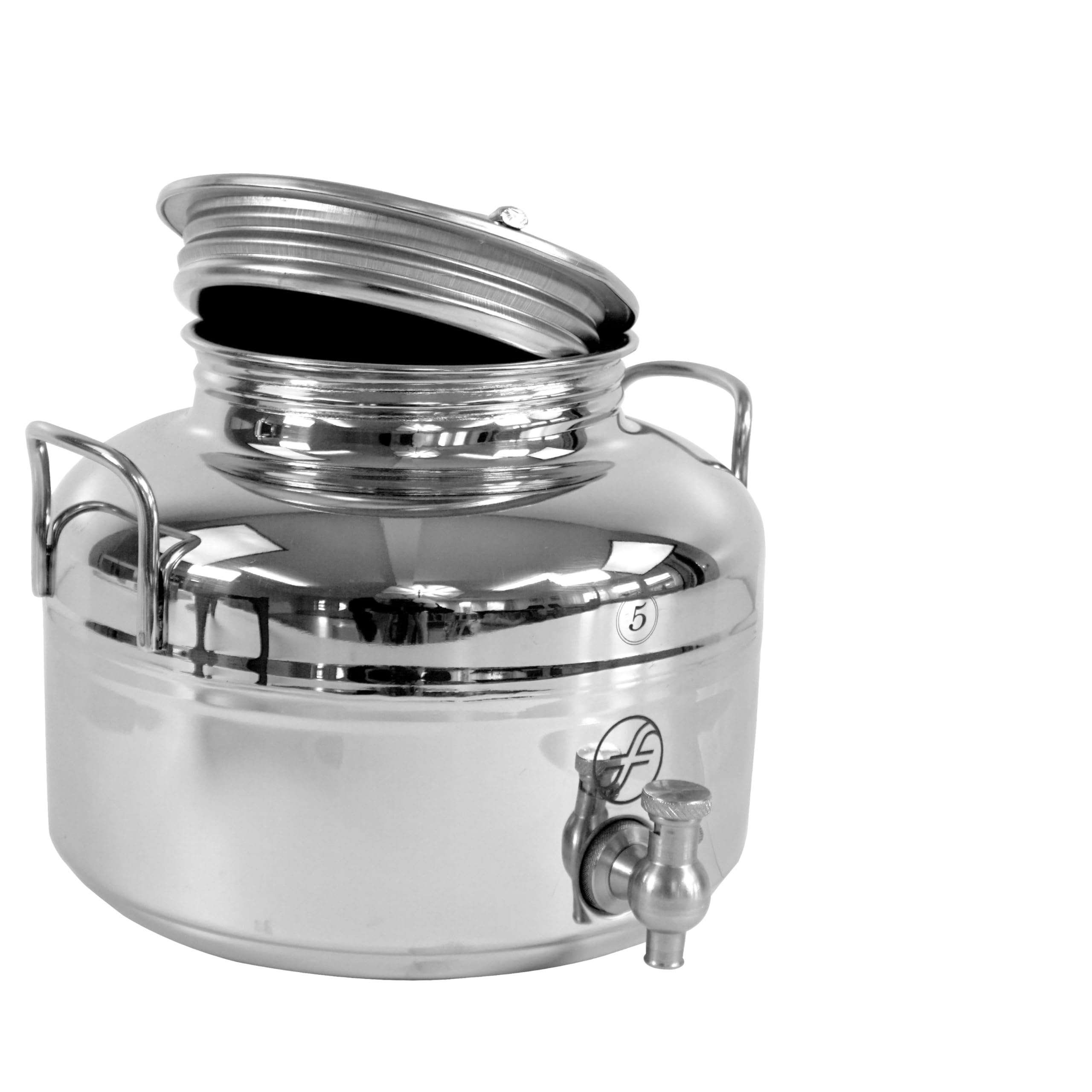 Fischer Kellereitechnik Edelstahl-Kanne: Transport-Kanne für flüssige Lebensmittel - Getränkefass aus Edelstahl - lebensmittelecht (5 Liter)