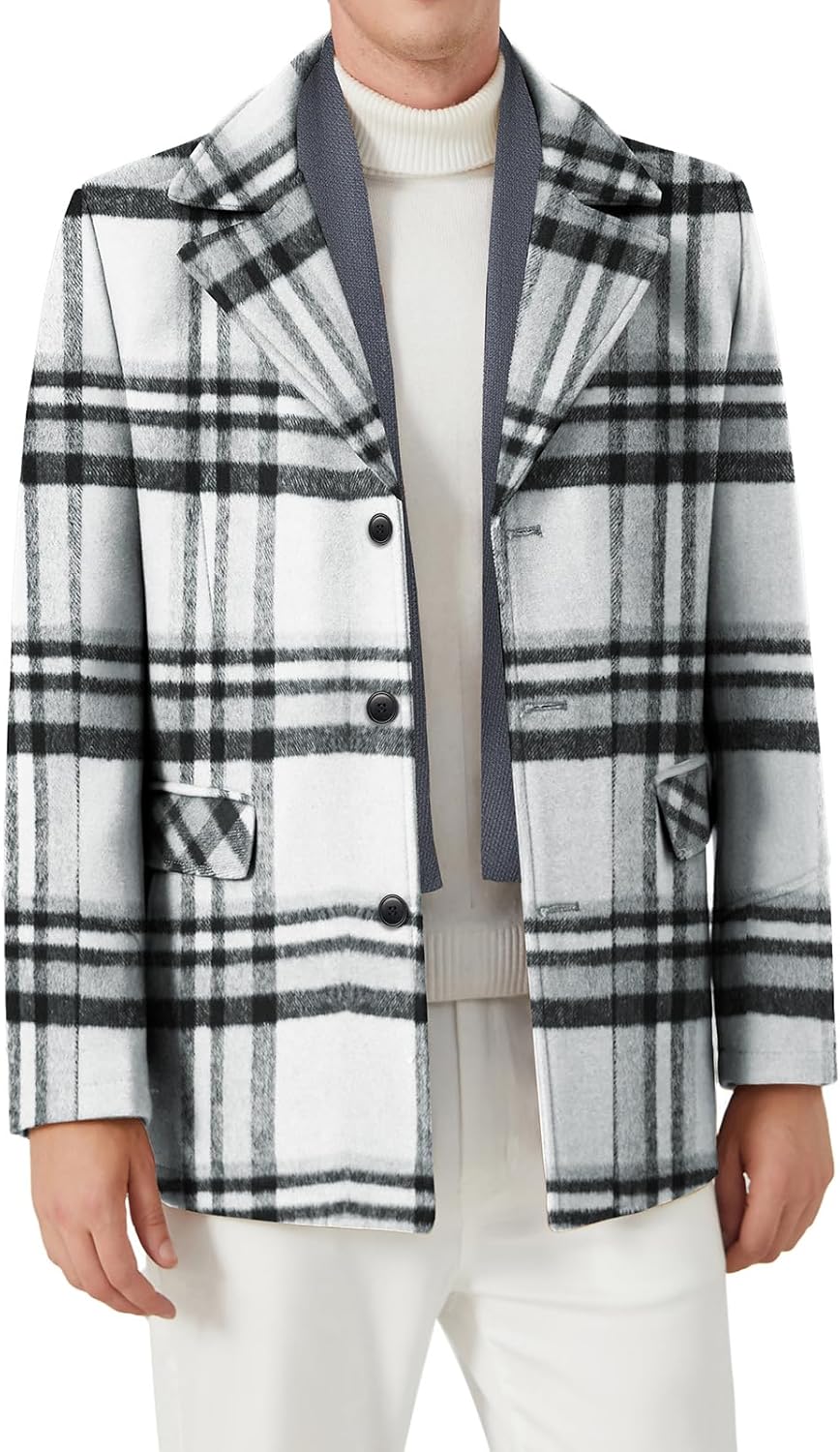 Classic Plaid Overcoat for Men